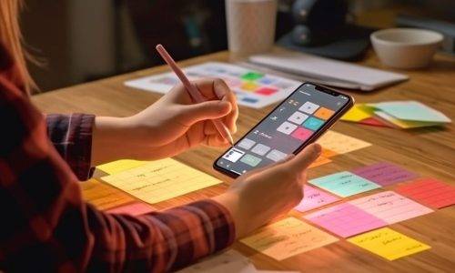 ux-graphic-designer-planning-application-process-development-prototype-wireframe-web-smart-phone-generative-ai